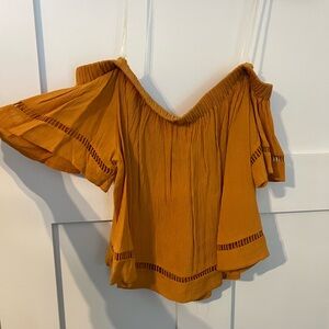 Women's Off-Shoulder Top in Mustard